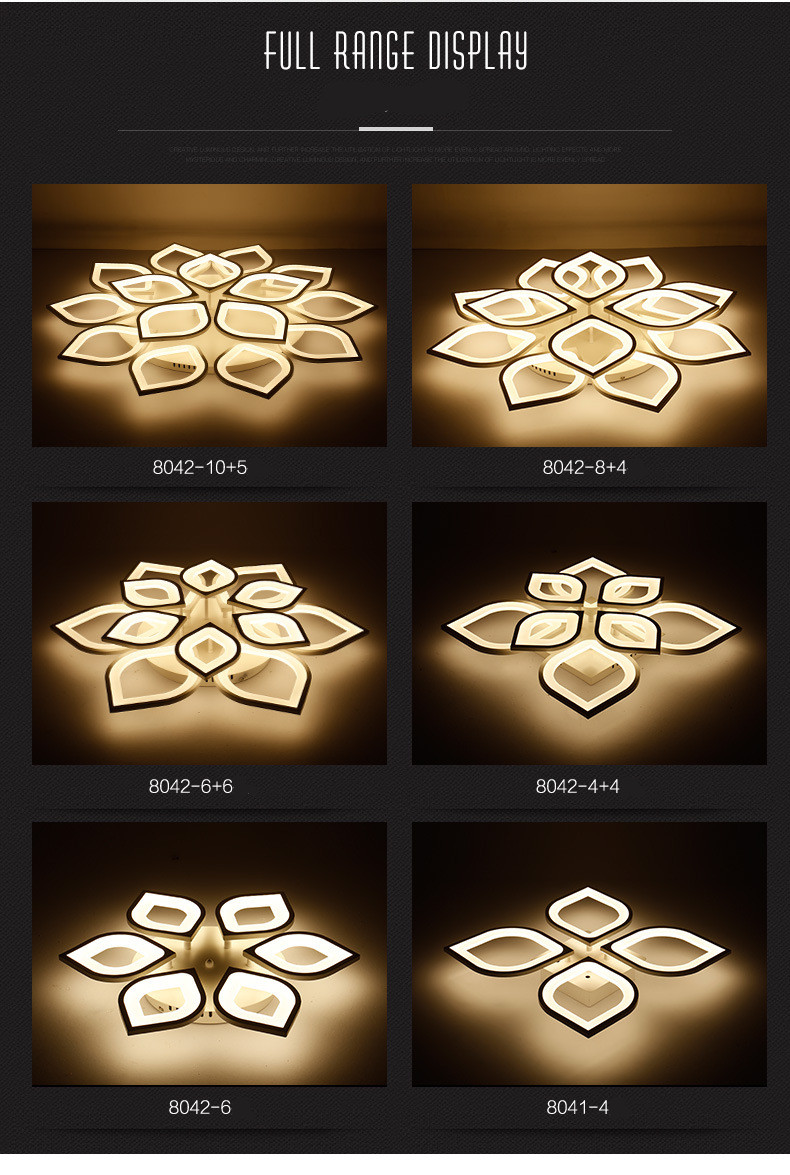 LED-Deckenleuchte in Blütenblattform, einfache und moderne